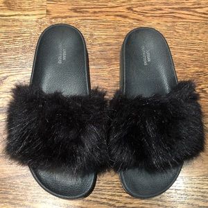 Faux Fur Slides